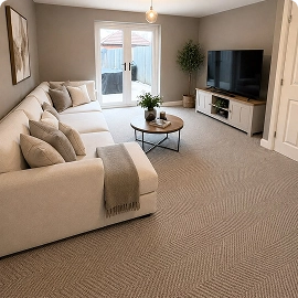 Brown textured carpet