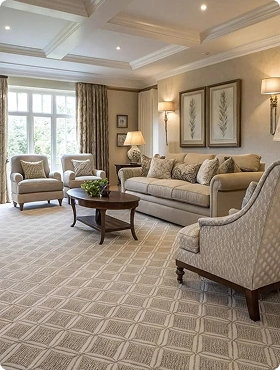 Brown living room carpet